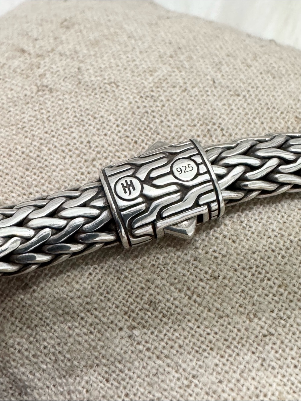 NEW $1195 John Hardy 7.5mm Chain Collection .925 Hammered Station Bracelet Sz L - Picture 8 of 11